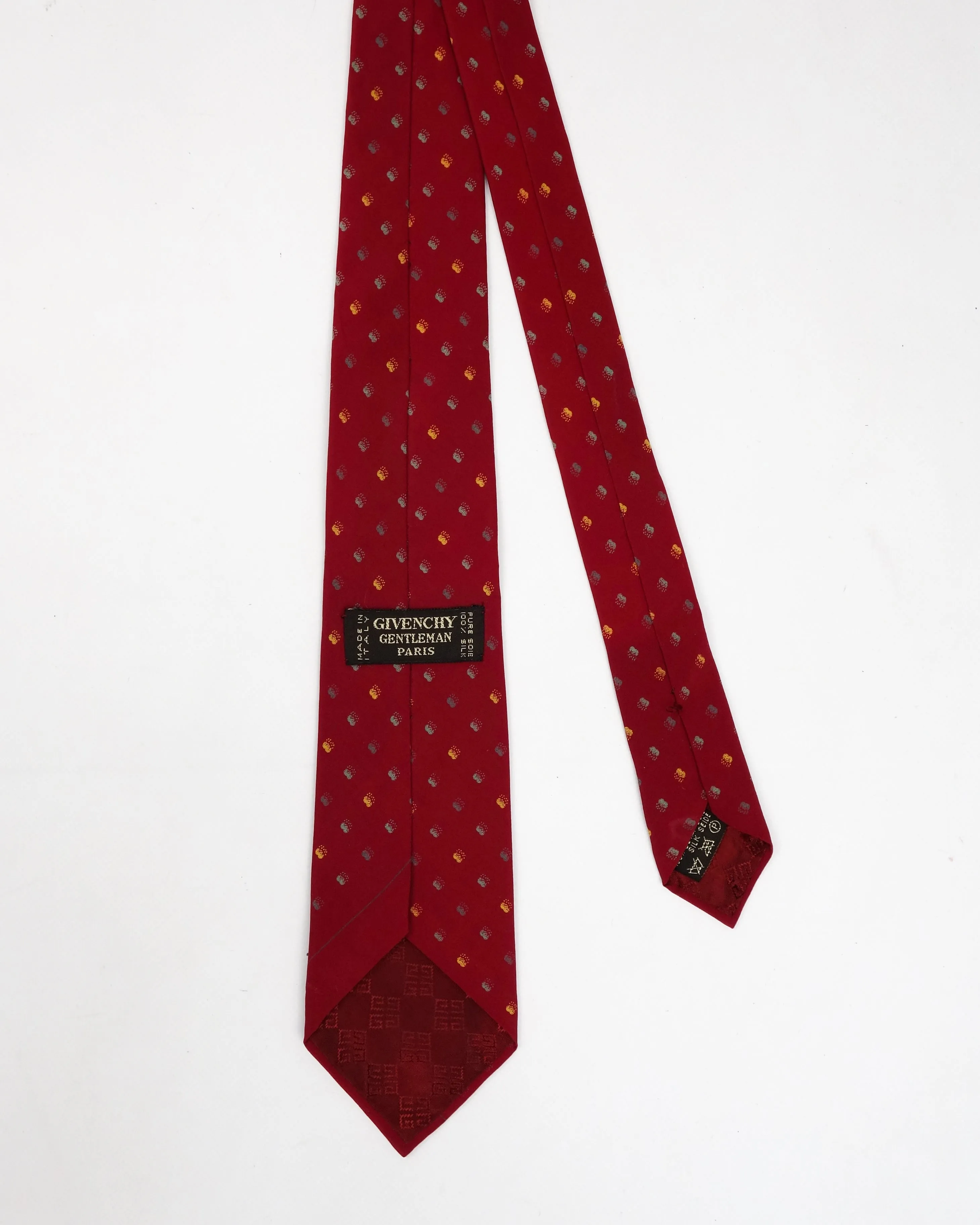 Givenchy Gentleman Dots Pattern Silk Tie 1990's