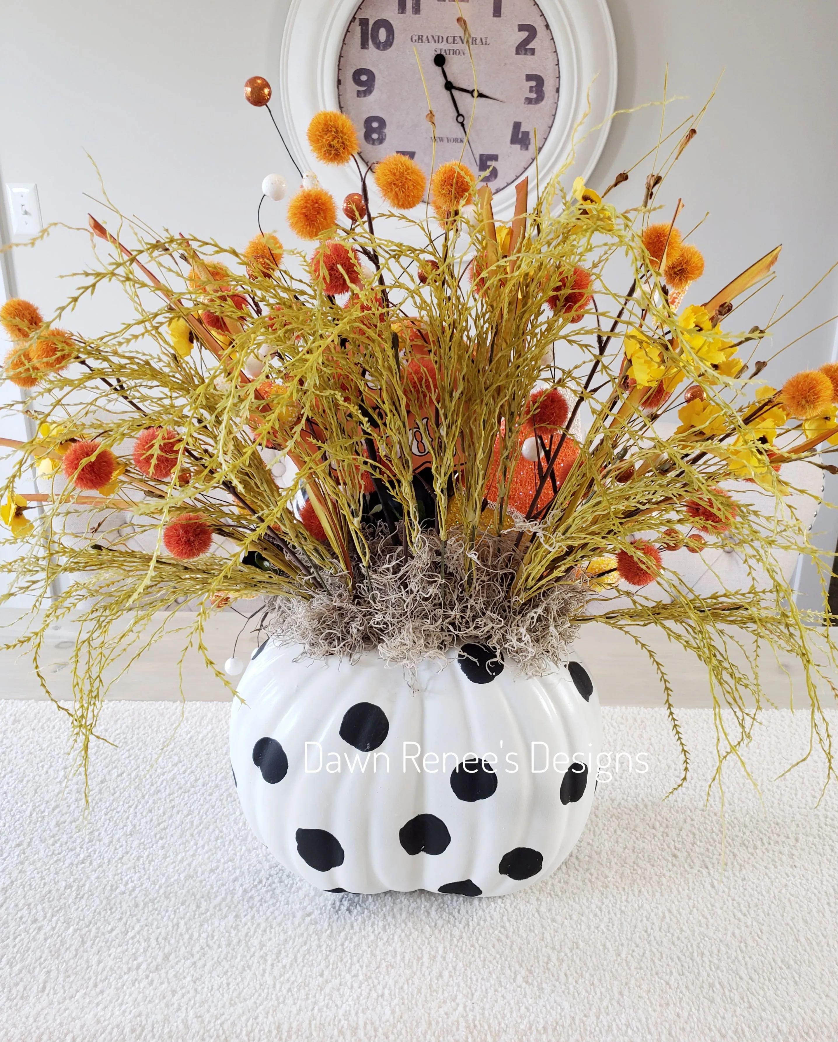 Halloween Candy Corn Pumpkin Centerpiece