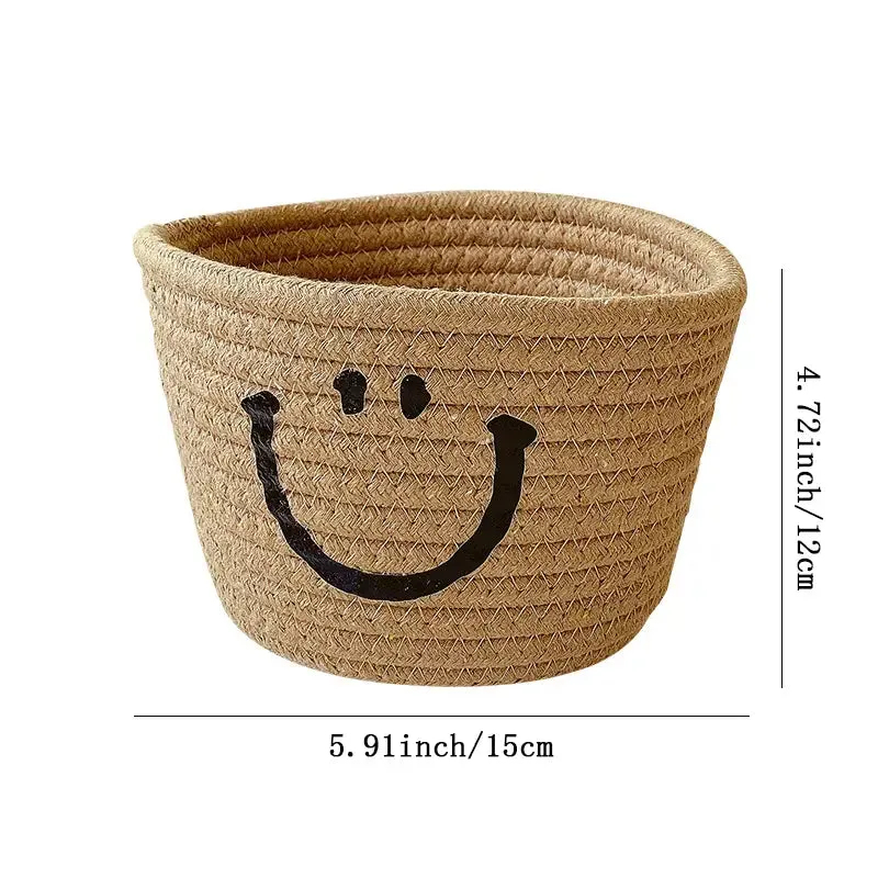 Happy Face Woven Storage Basket