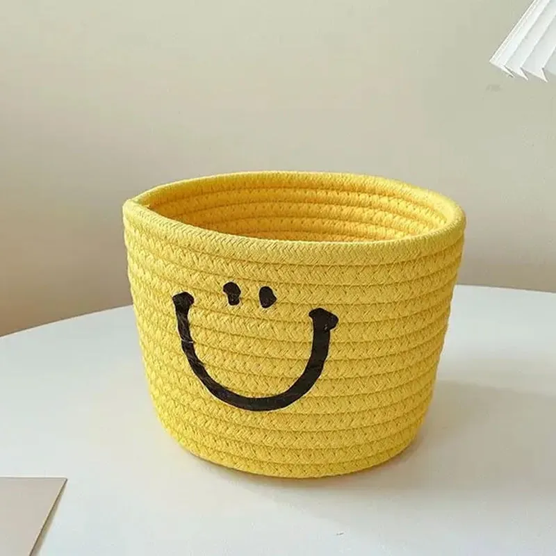 Happy Face Woven Storage Basket