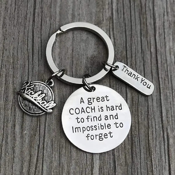 Kickball Coach Keychain, Kickball Coach Gifts, Great Coach is Hard to Find Coach Keychain