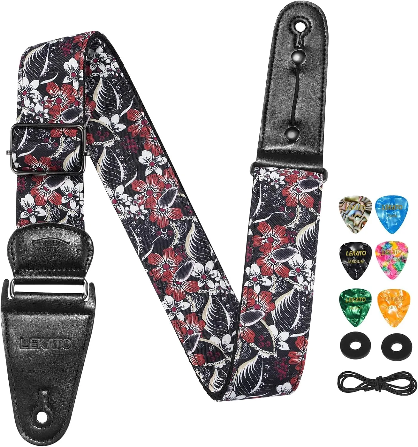 LEKATO LGS-9 Adjustable 2.5" Wide Guitar Patterned Straps