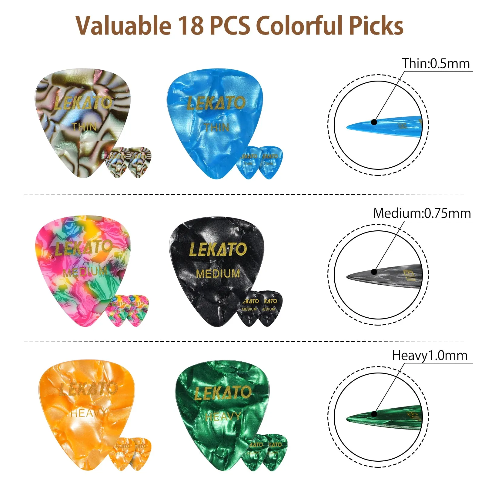 LEKATO TBC-22 Picks Bag Set