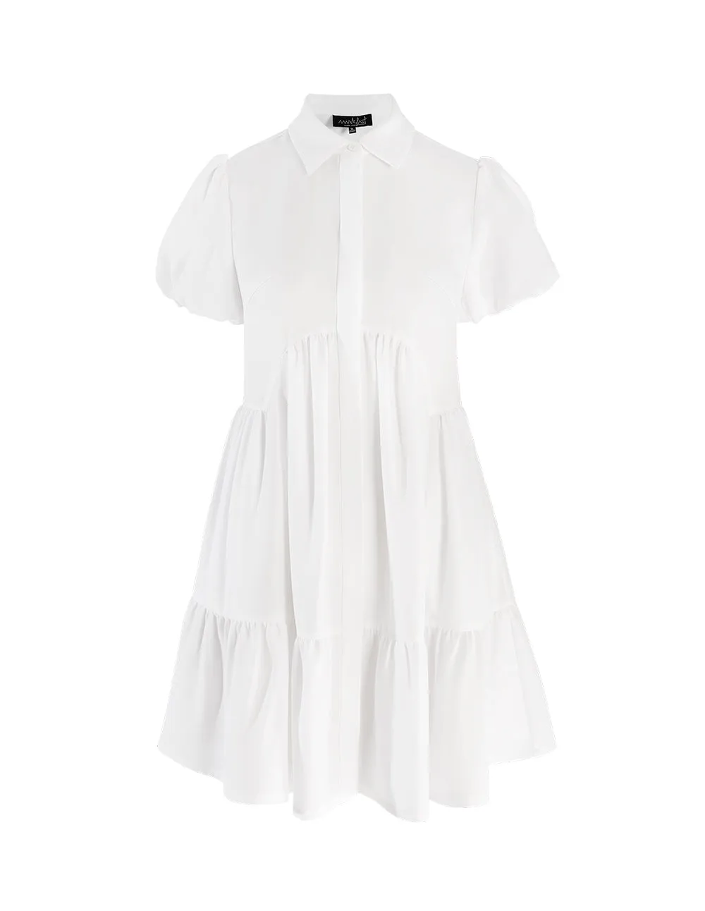 Mark Fast Kira White Shirt Collar Puff Sleeve Loose A-Shaped Skirt