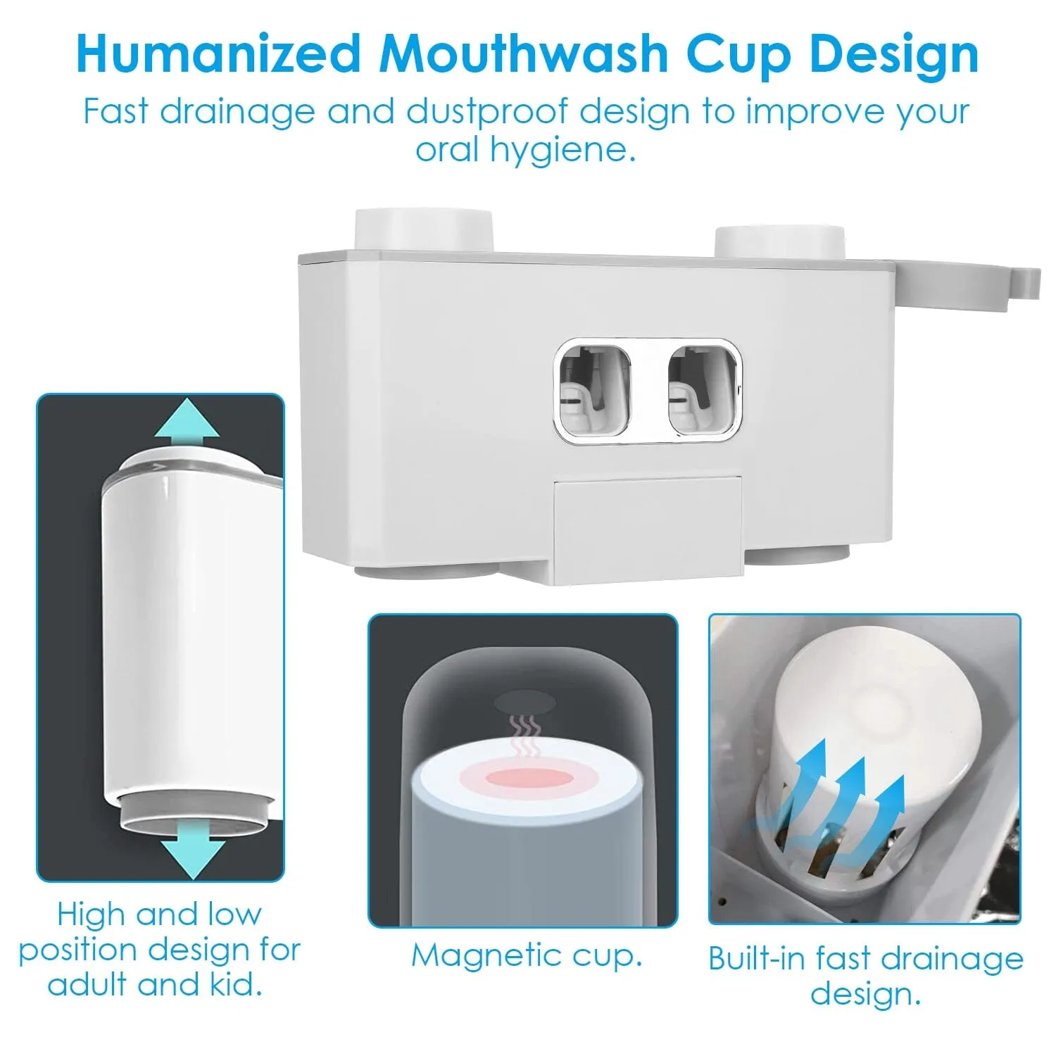 Multifunctional Wall Mount Toothbrush Organizer