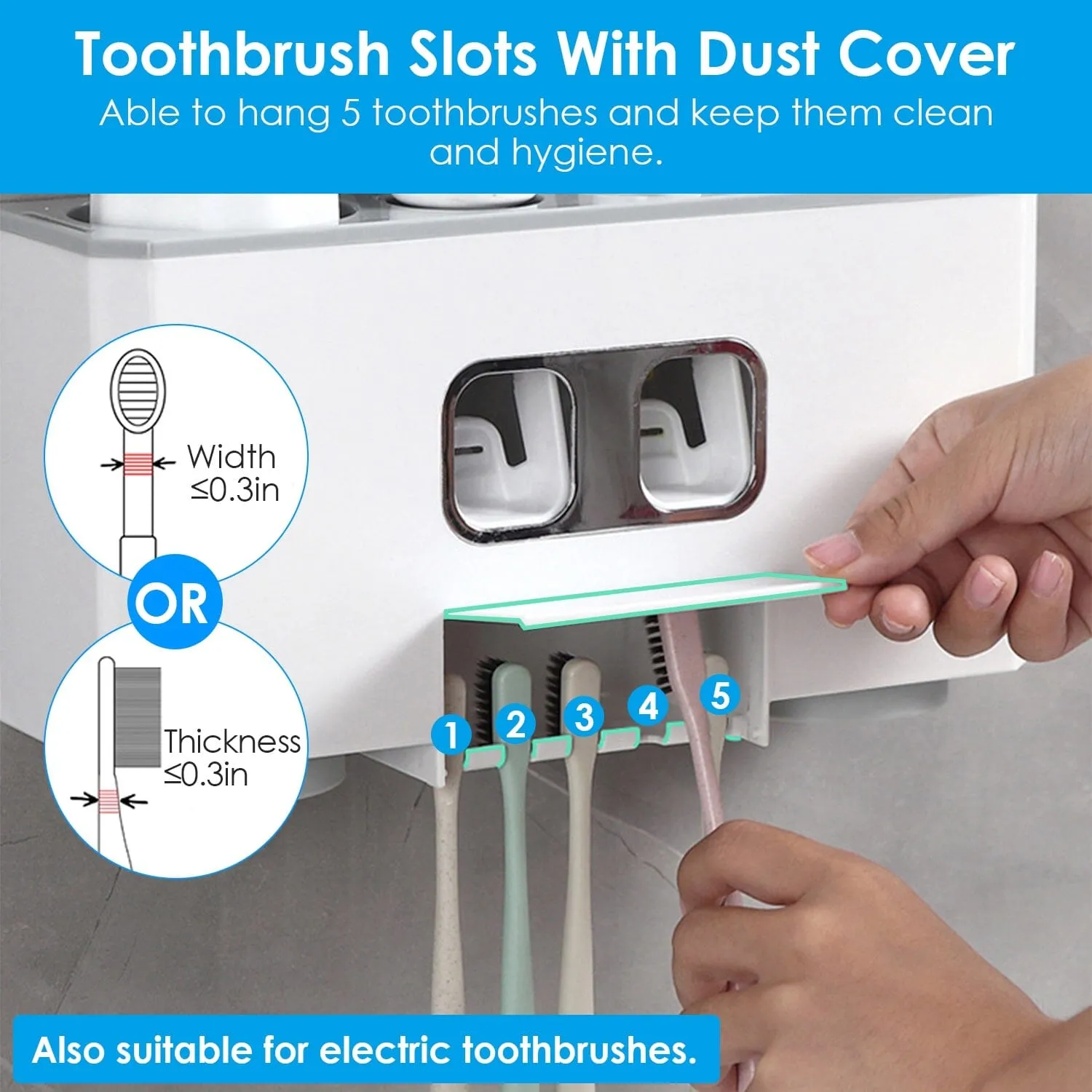 Multifunctional Wall Mount Toothbrush Organizer