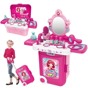 (Net) 3-in-1 Pretend Play Cosmetic and Makeup Kit with Light Mirror - The Ultimate Beauty Experience for Kids