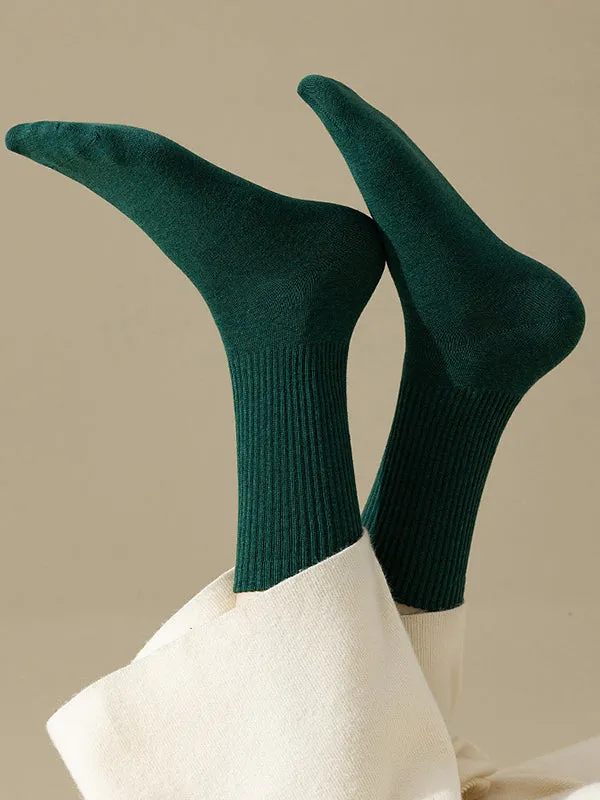 Pleated Solid Color Socks