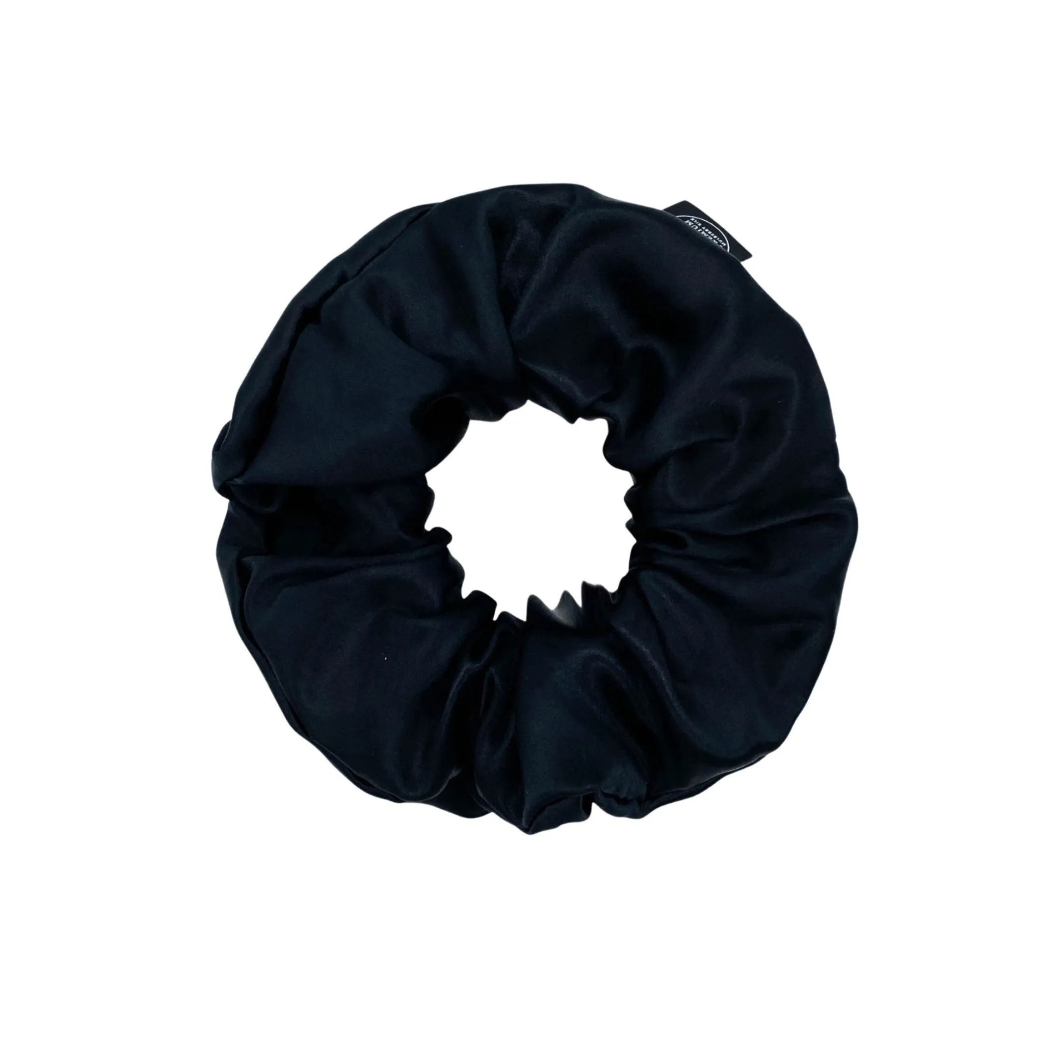 Premium Mulberry Silk Scrunchie - Black - Extra Large