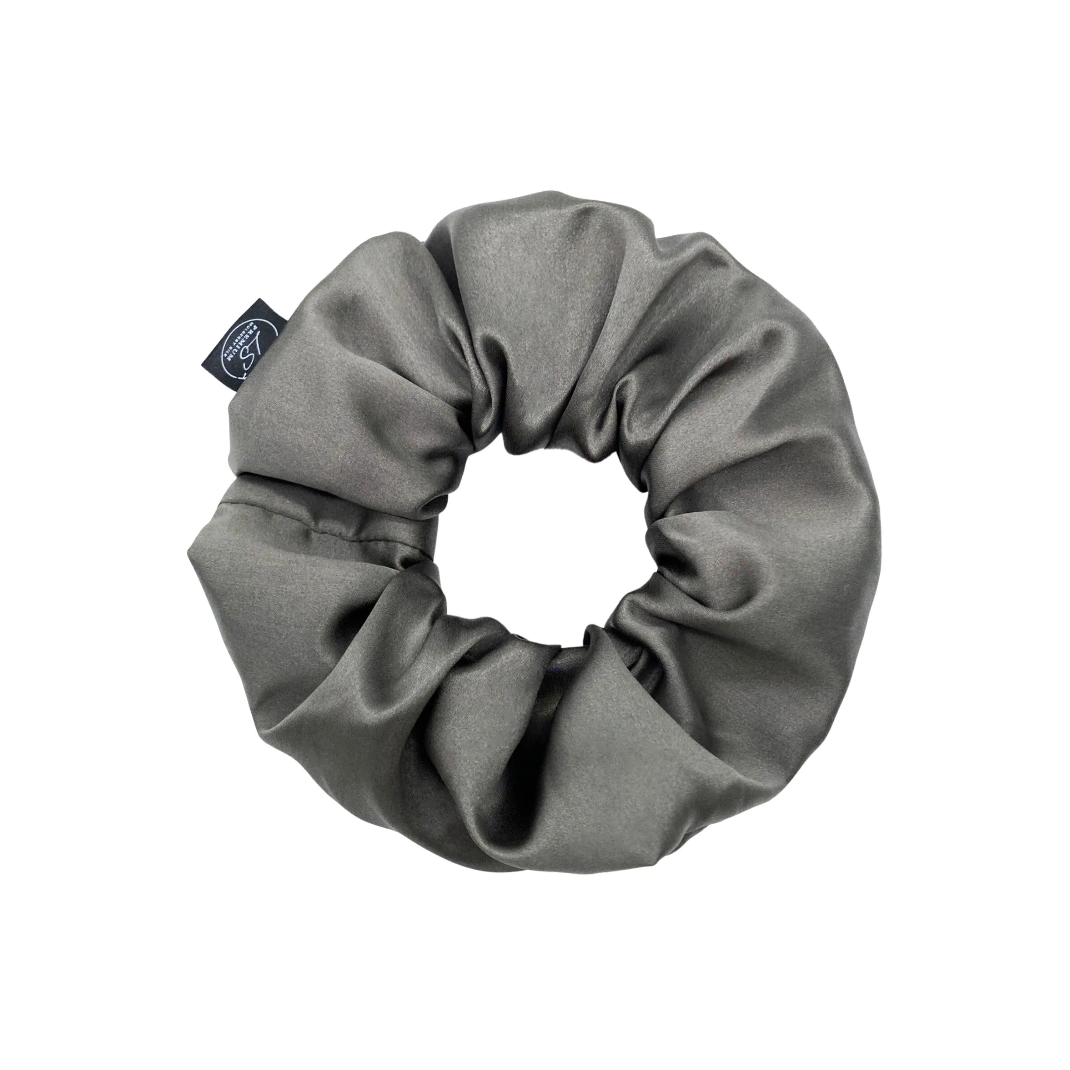 Premium Mulberry Silk Scrunchie - Black - Extra Large