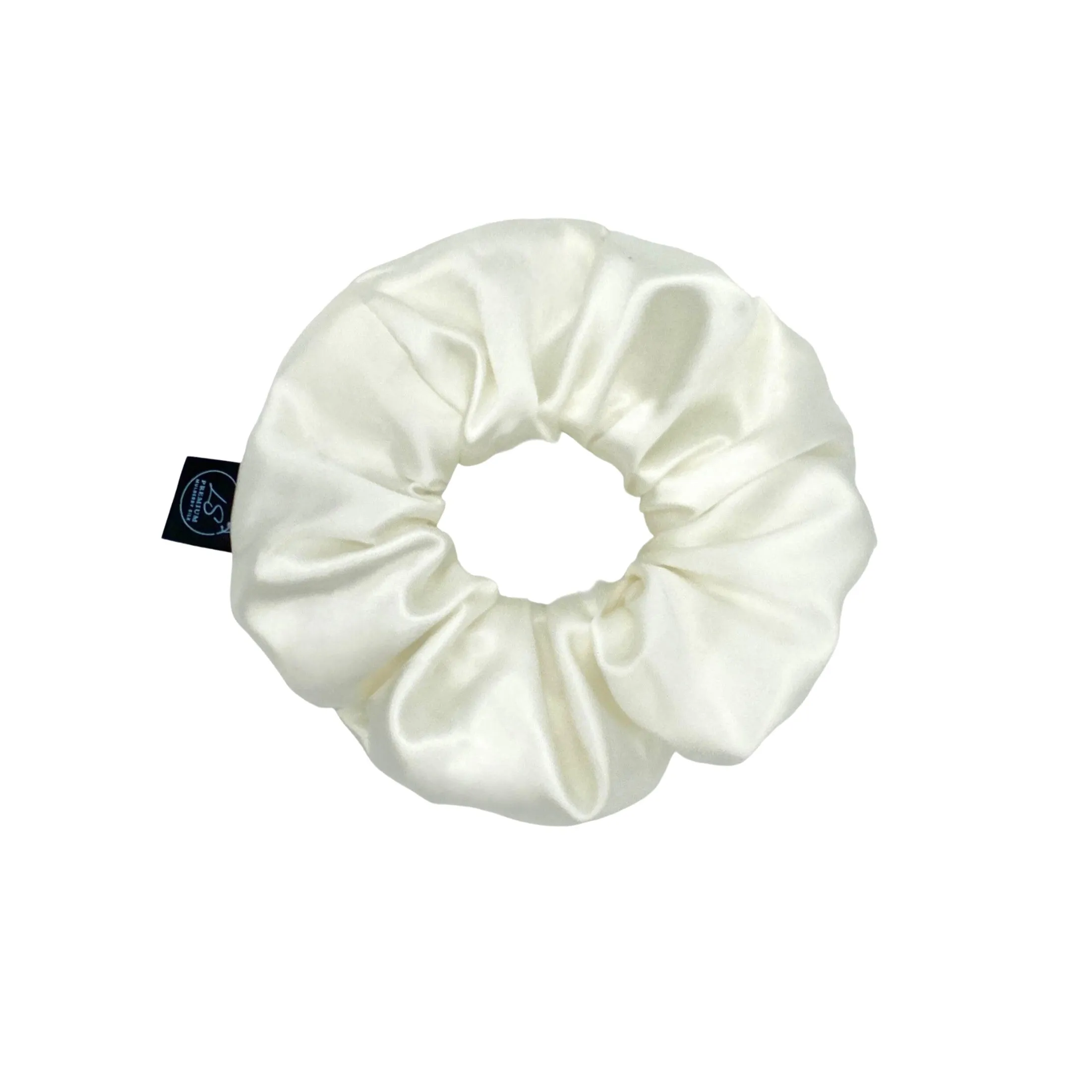 Premium Mulberry Silk Scrunchie - Black - Extra Large