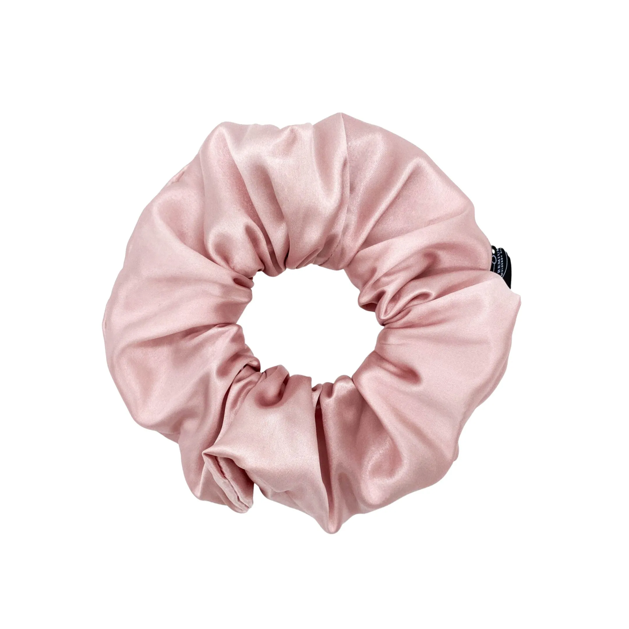 Premium Mulberry Silk Scrunchie - Black - Extra Large