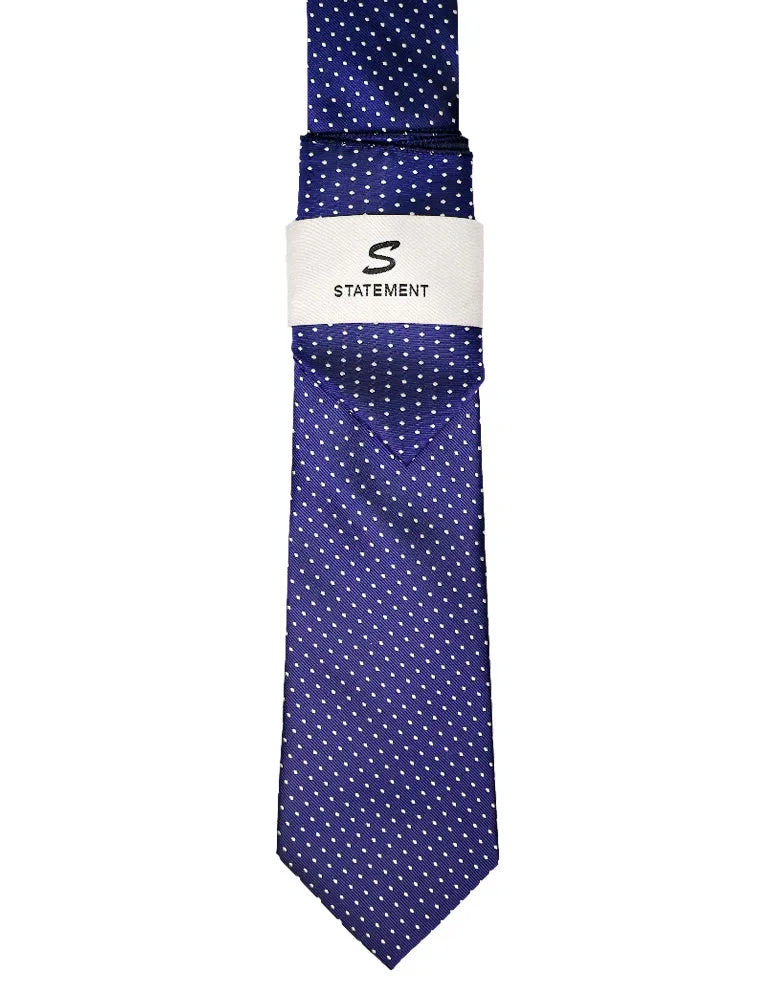 SAPPHIRE DOT 2 PC TIE & HANKIE SET