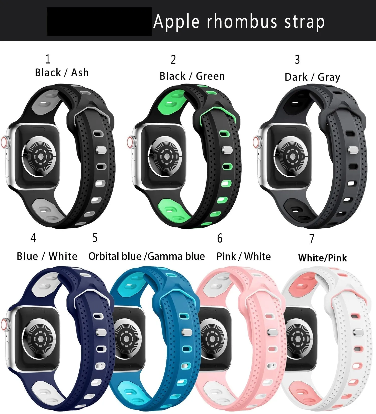 Silicone Soprts Band for Apple Watch 38/40/41mm & 42/44/45mm