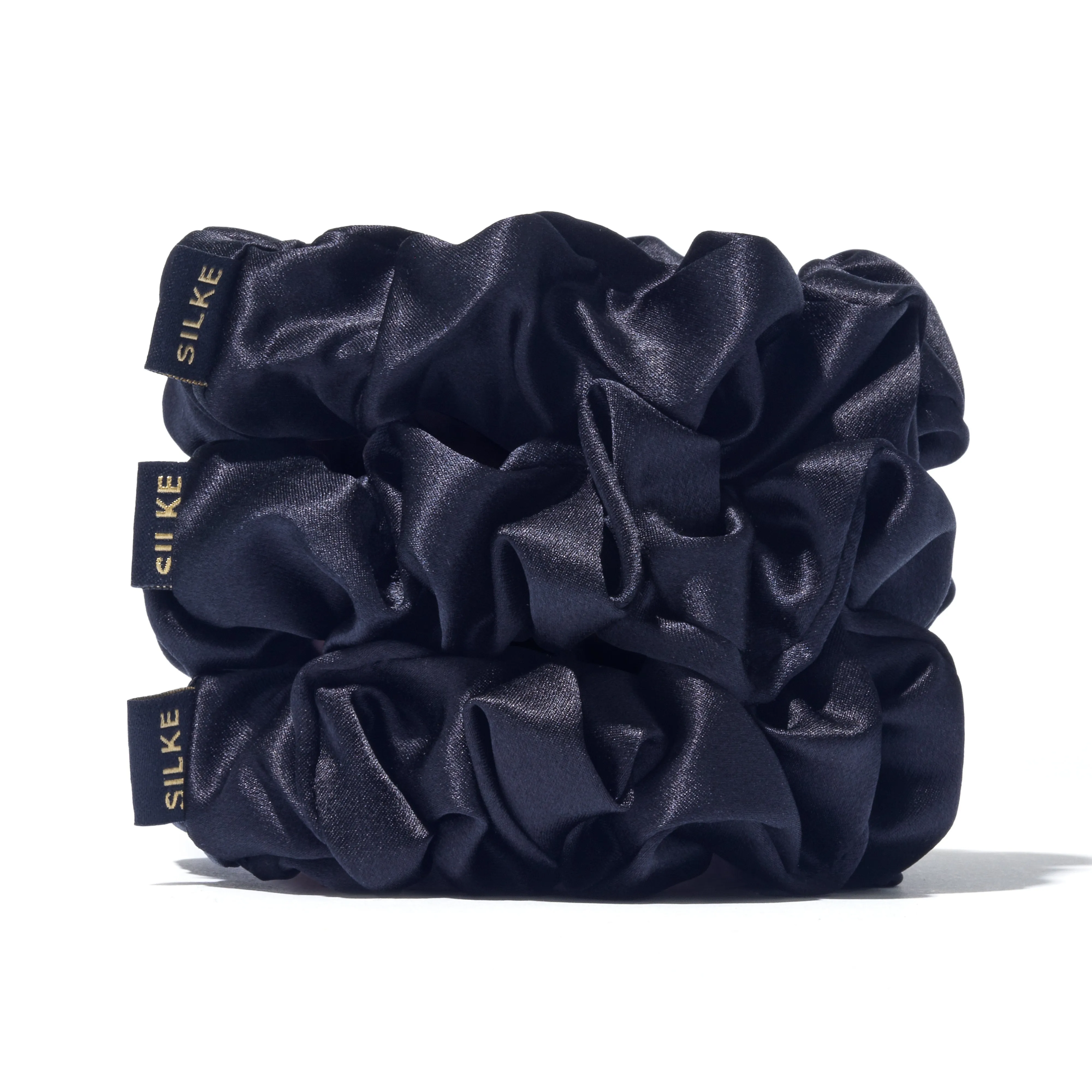 SILKE LARGE SCRUNCHIES - BLACK - Bundle..