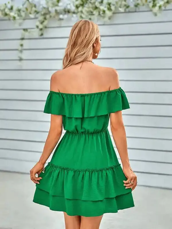 Solid Color Strapless Dress