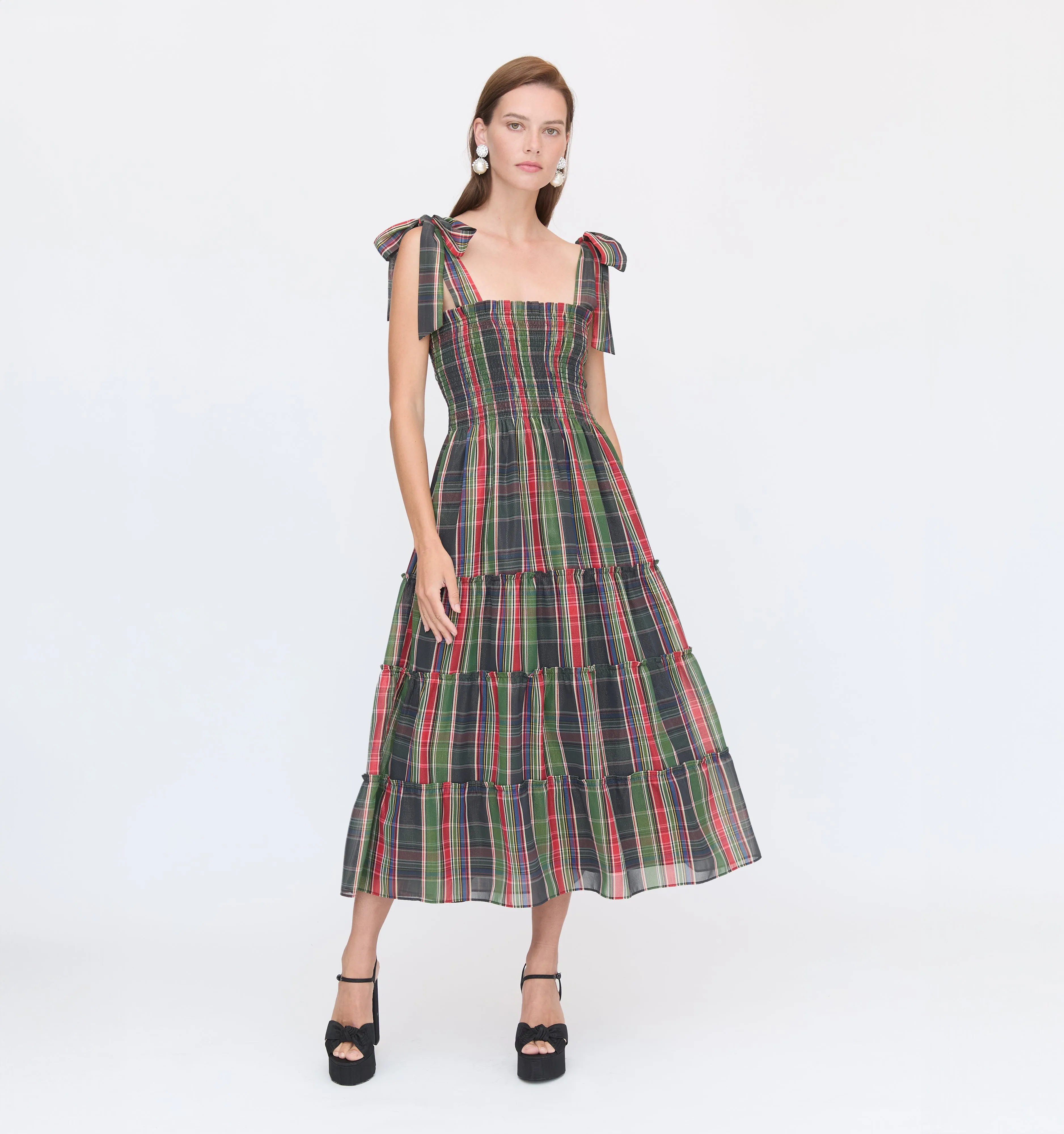 The Ribbon Ellie Nap Dress - Tartan Lamé