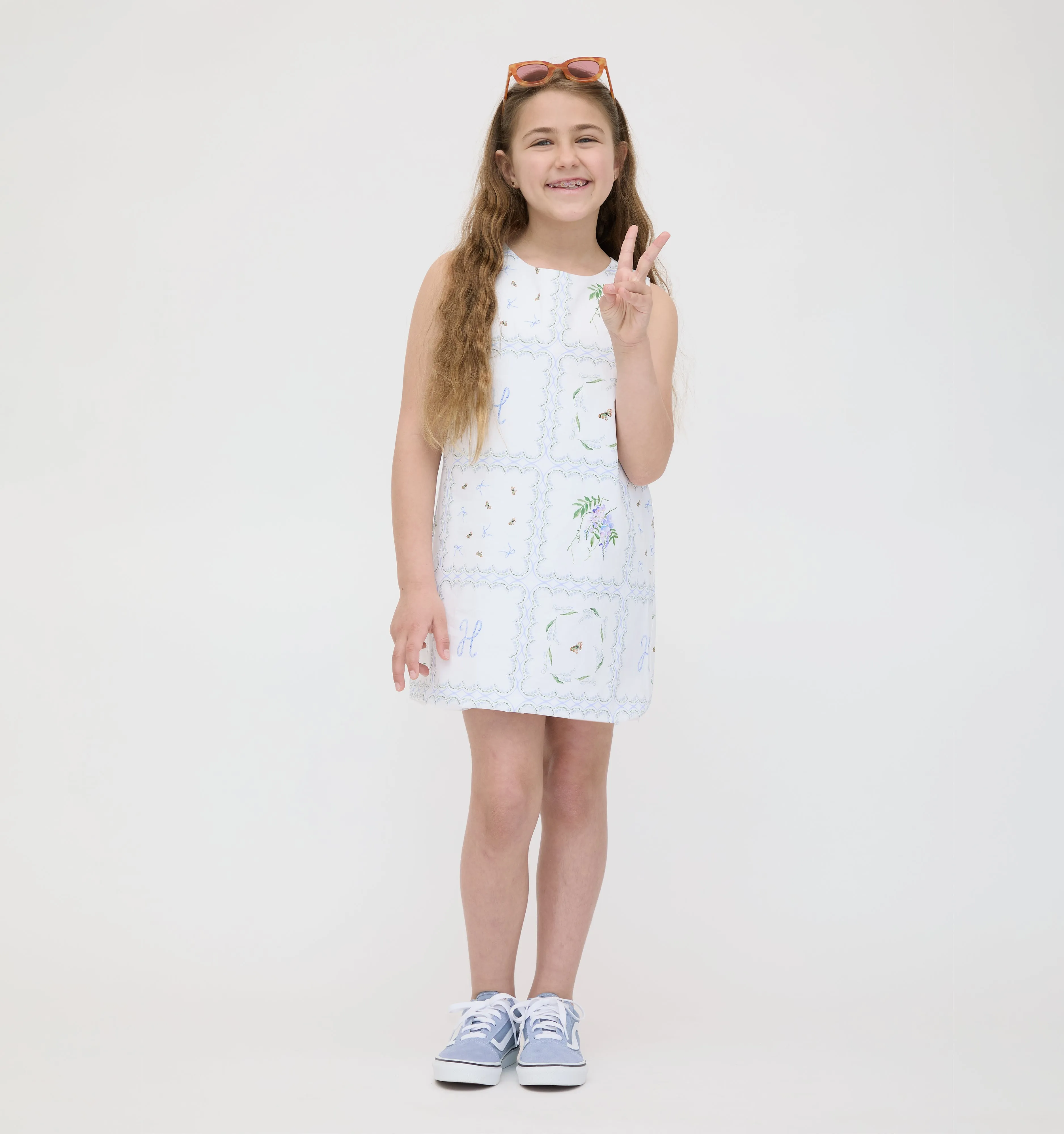 The Tiny Charlie Dress - White Floral Patchwork