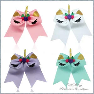 Unicorn bow Hairclips - Multiple Colours-