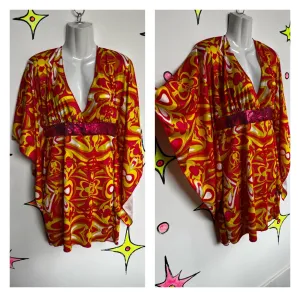 Vintage 90s does 60s | Psychedelic Mini Dress GoGo Mod Groovy Costume | Size Small