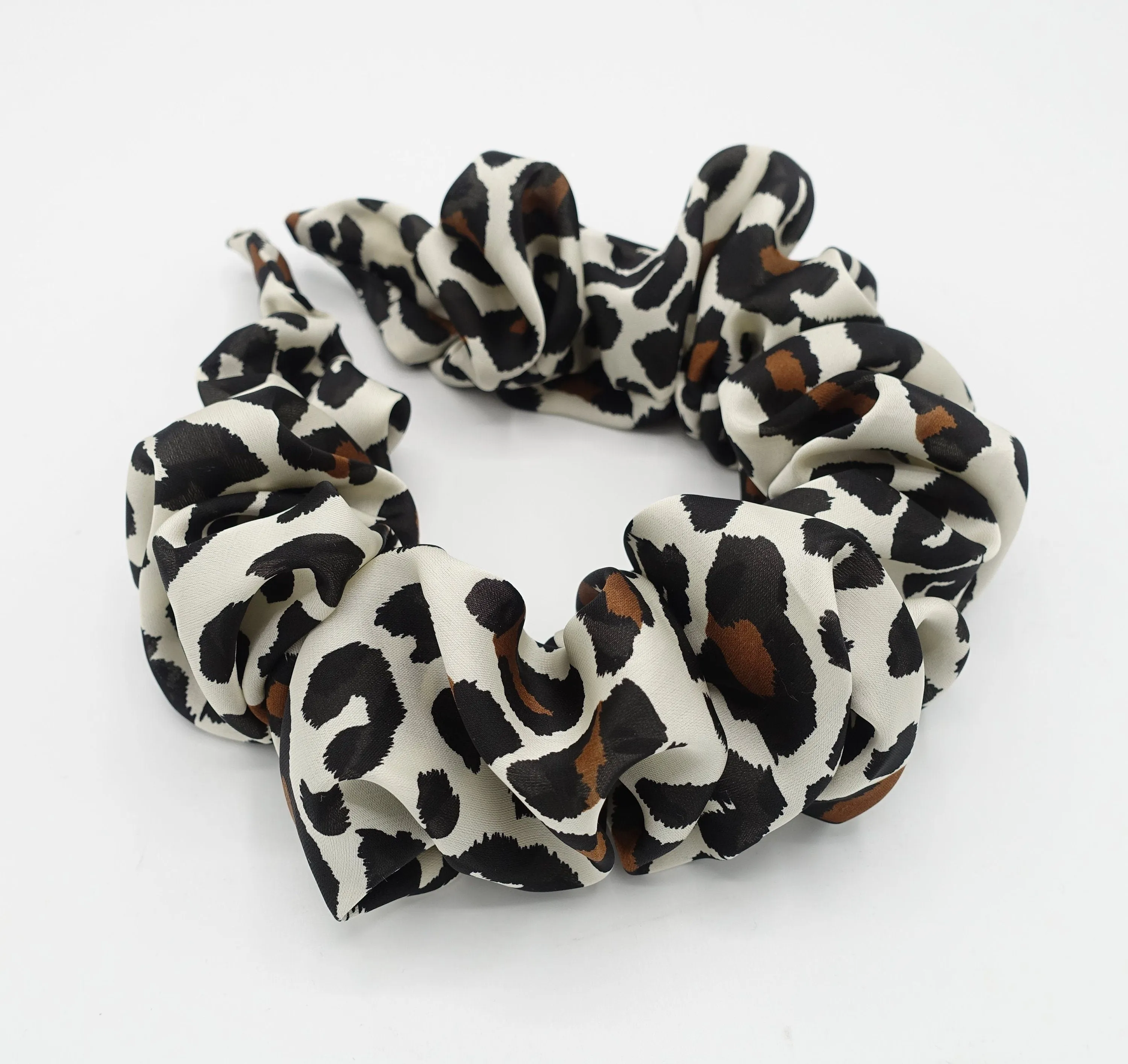 volume wave chiffon headband leopard print stylish hairband women hair accessories