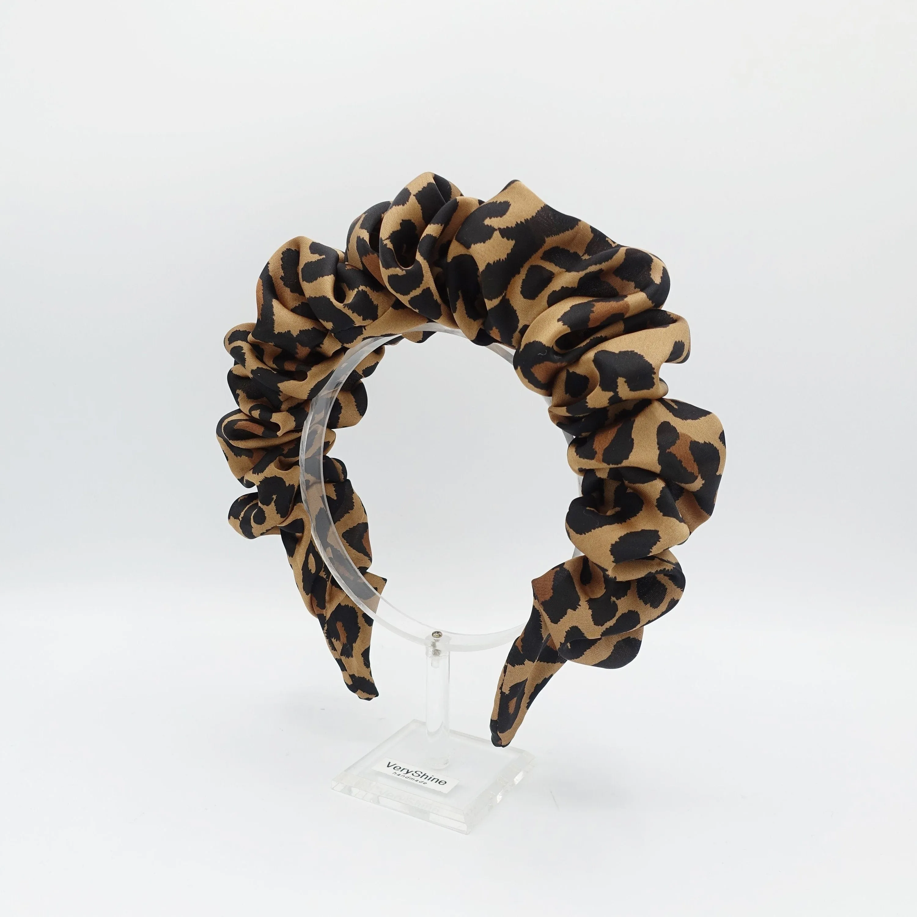 volume wave chiffon headband leopard print stylish hairband women hair accessories