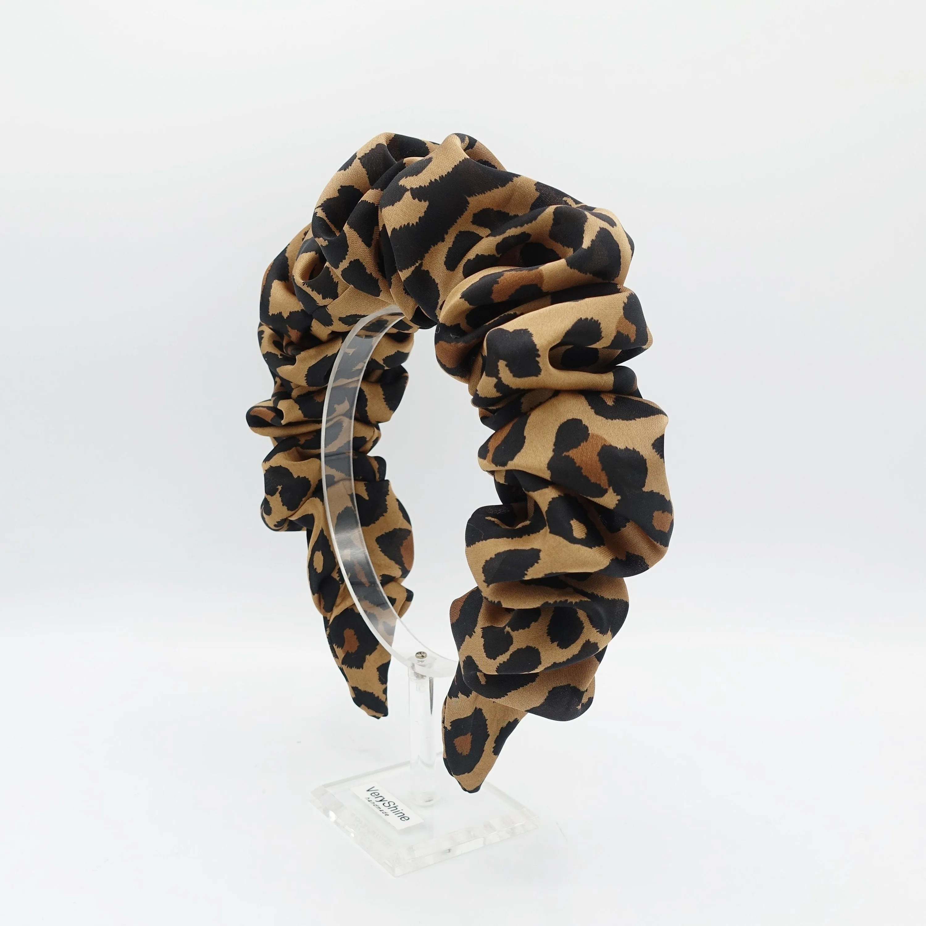 volume wave chiffon headband leopard print stylish hairband women hair accessories