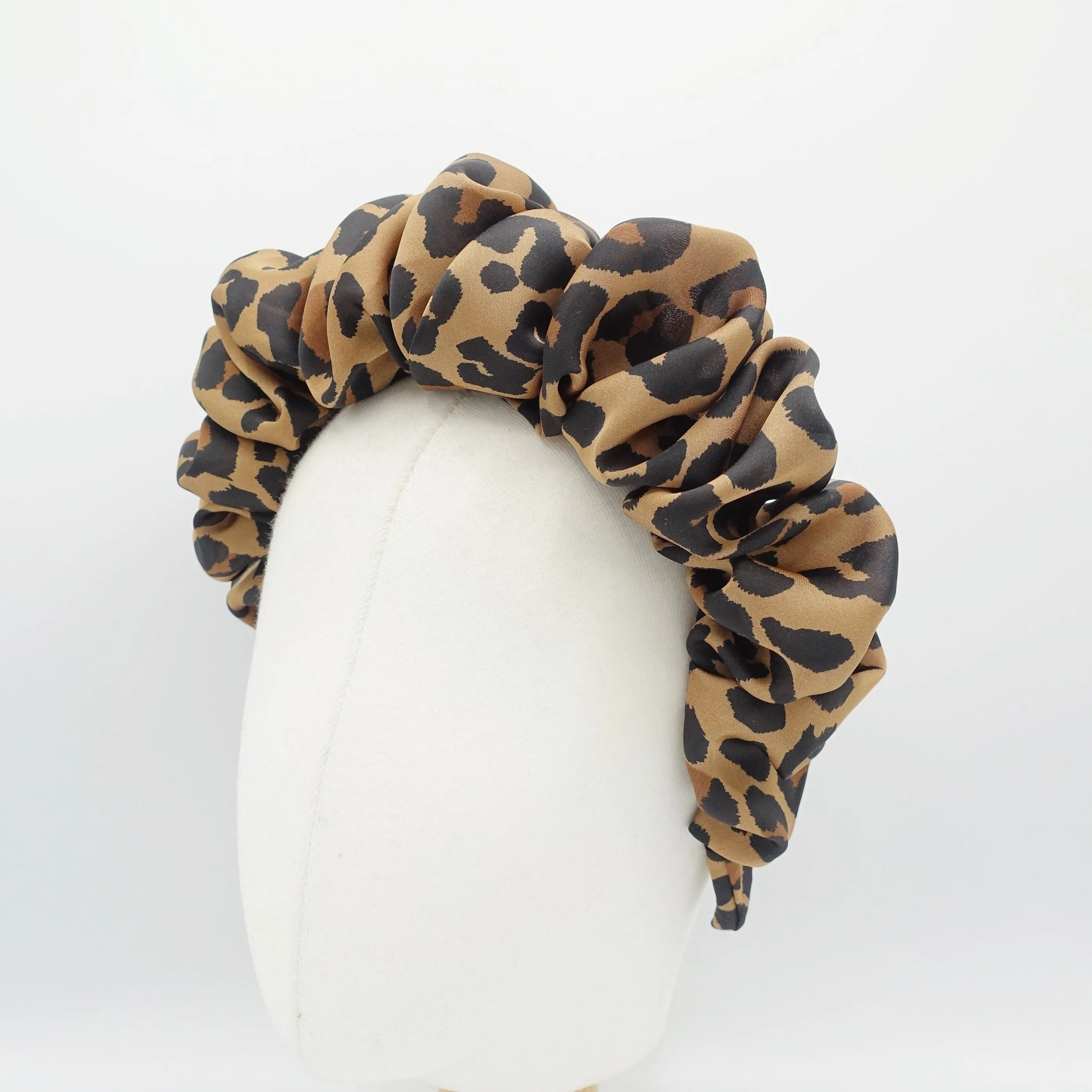 volume wave chiffon headband leopard print stylish hairband women hair accessories