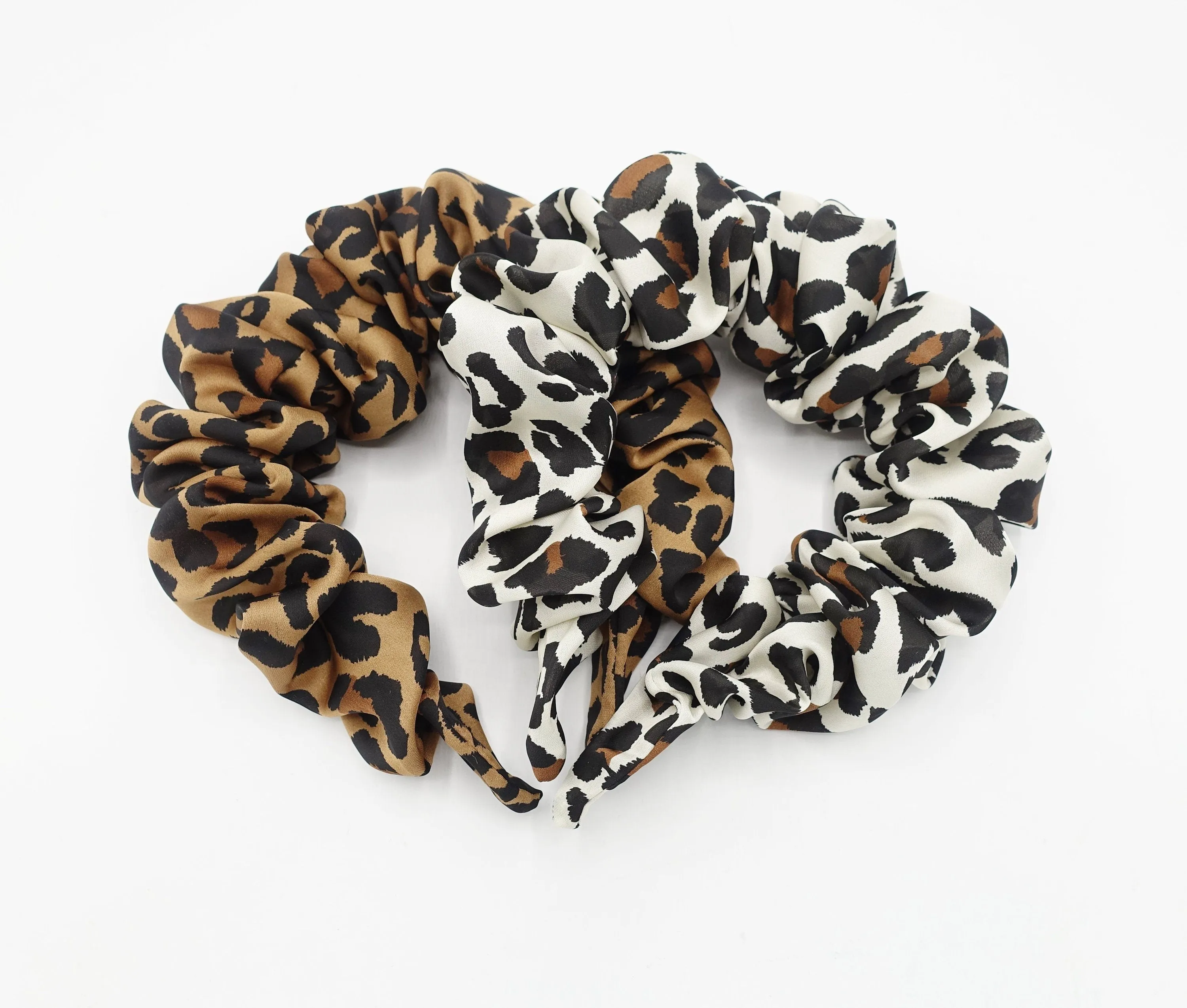 volume wave chiffon headband leopard print stylish hairband women hair accessories