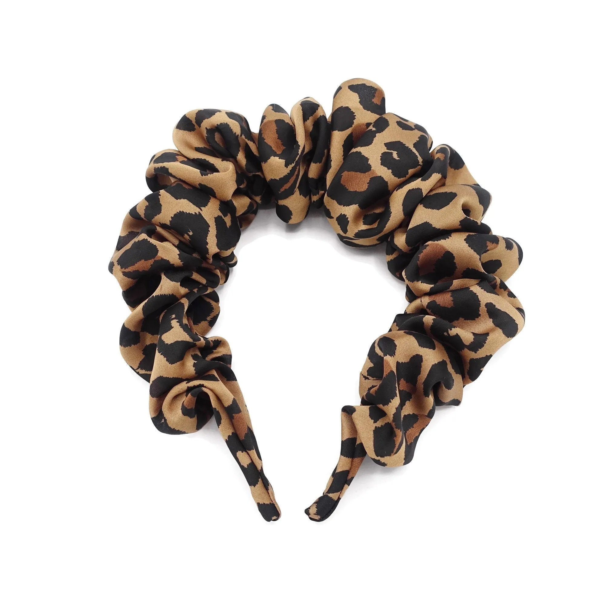 volume wave chiffon headband leopard print stylish hairband women hair accessories