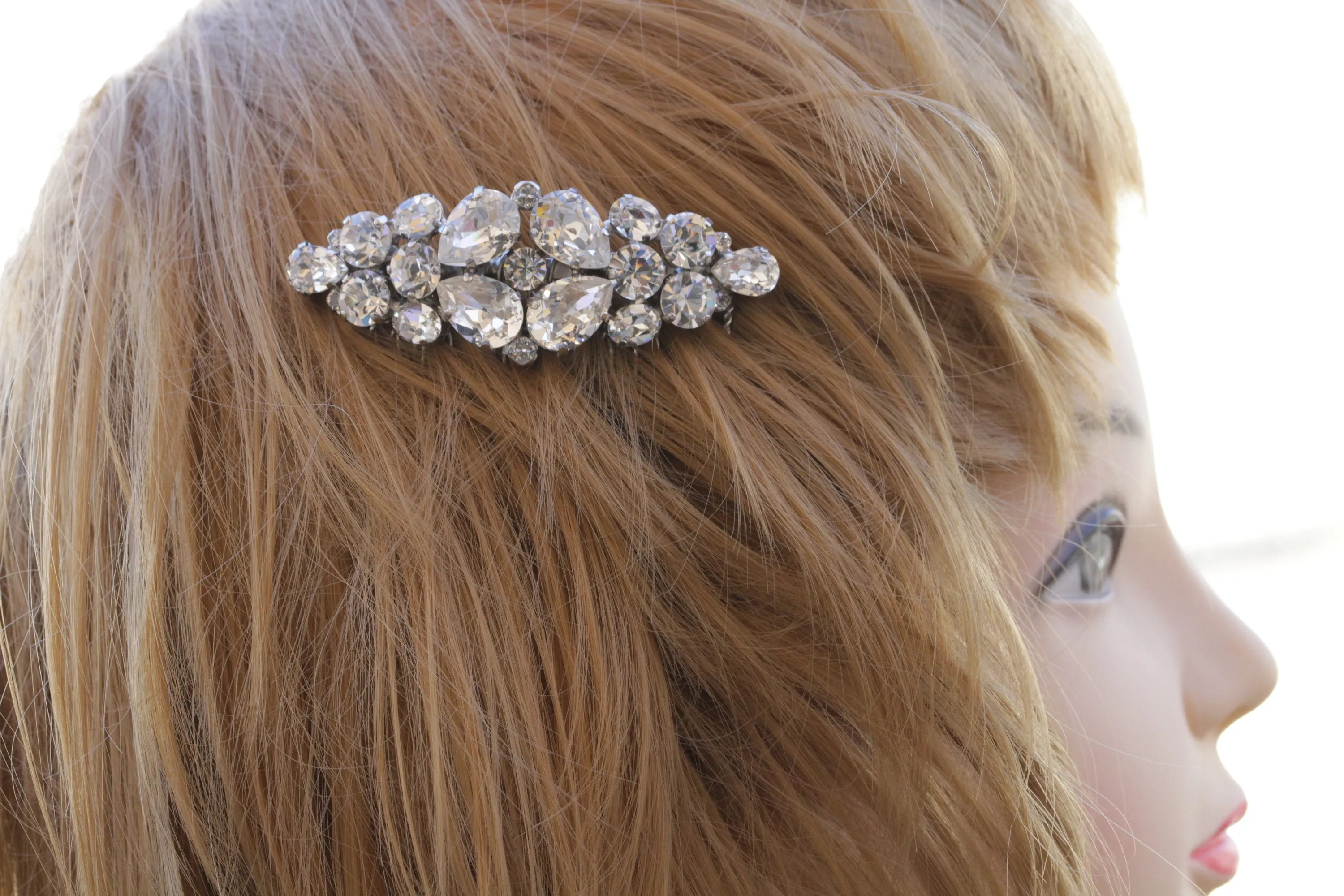 WHITE CRYSTAL HAIR Comb