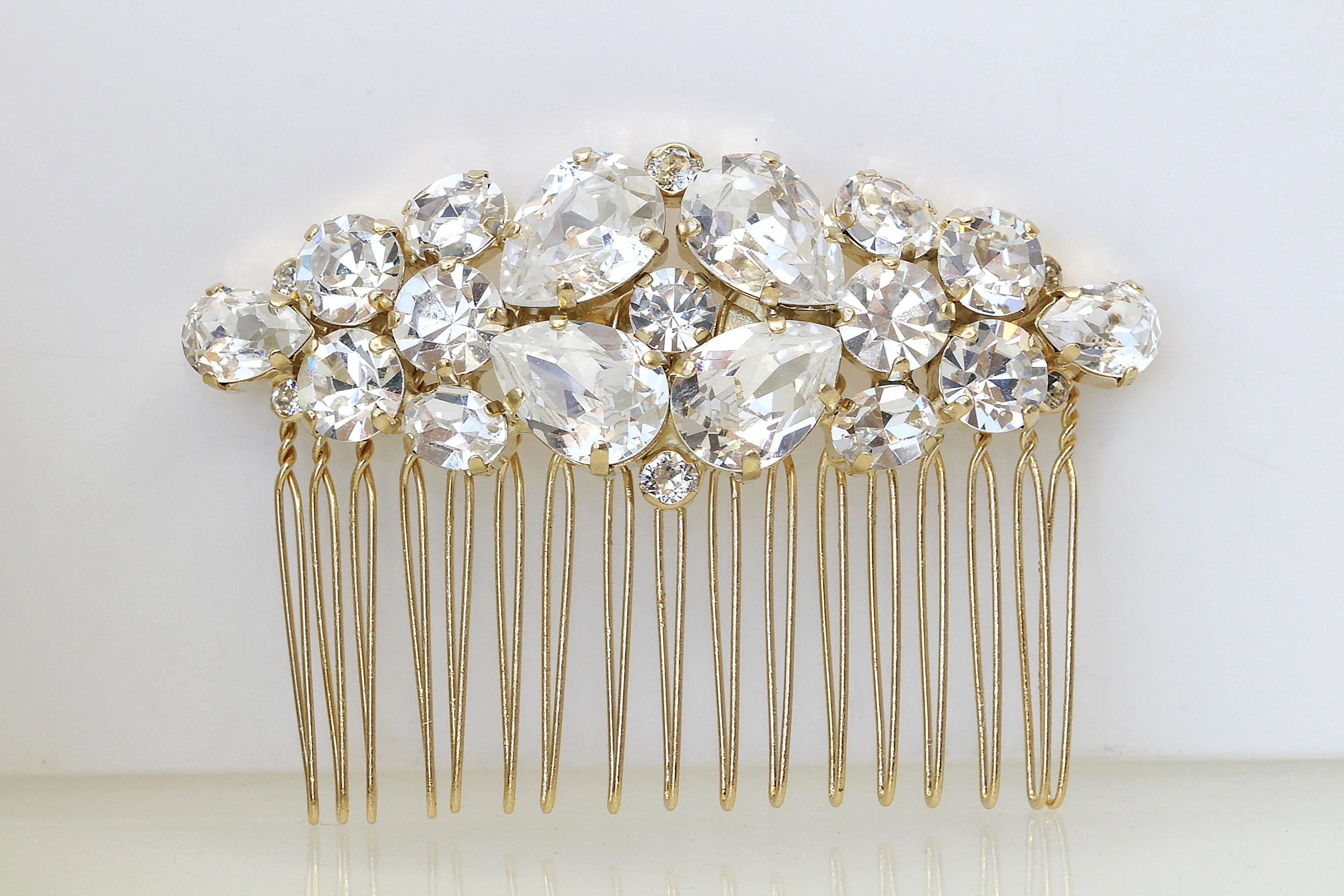 WHITE CRYSTAL HAIR Comb