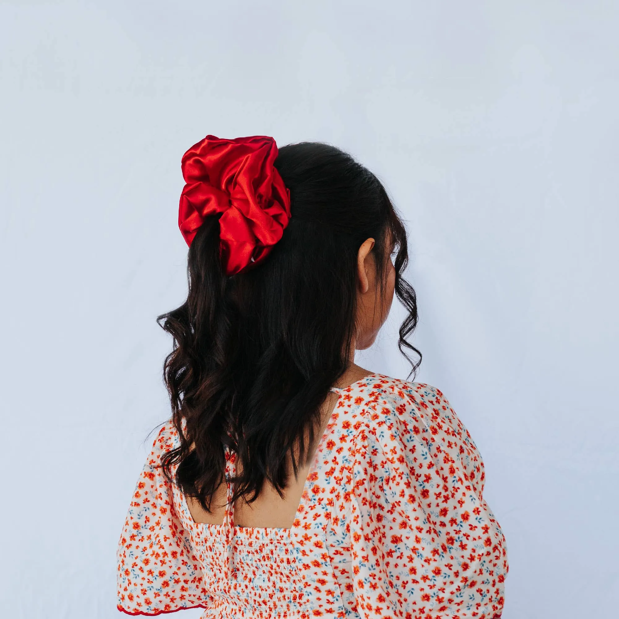 XXL Satin Wild Rose Scrunchie