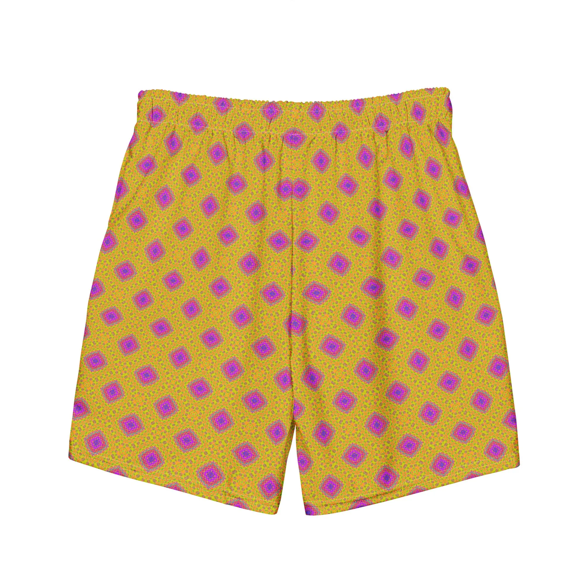 Yellow pattern swimming trunks for men