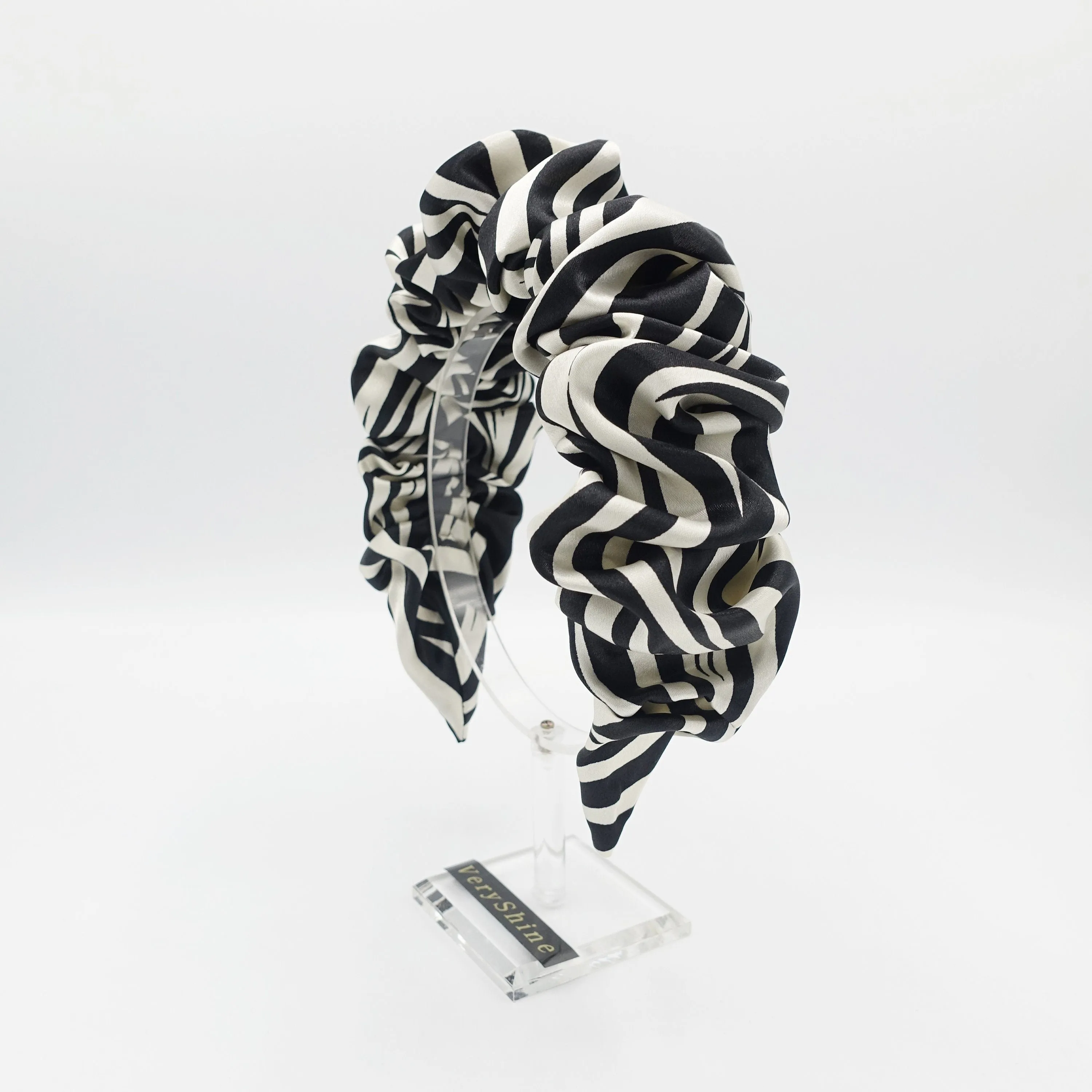 zebra satin headband volume wave hairband stylish hair accessory